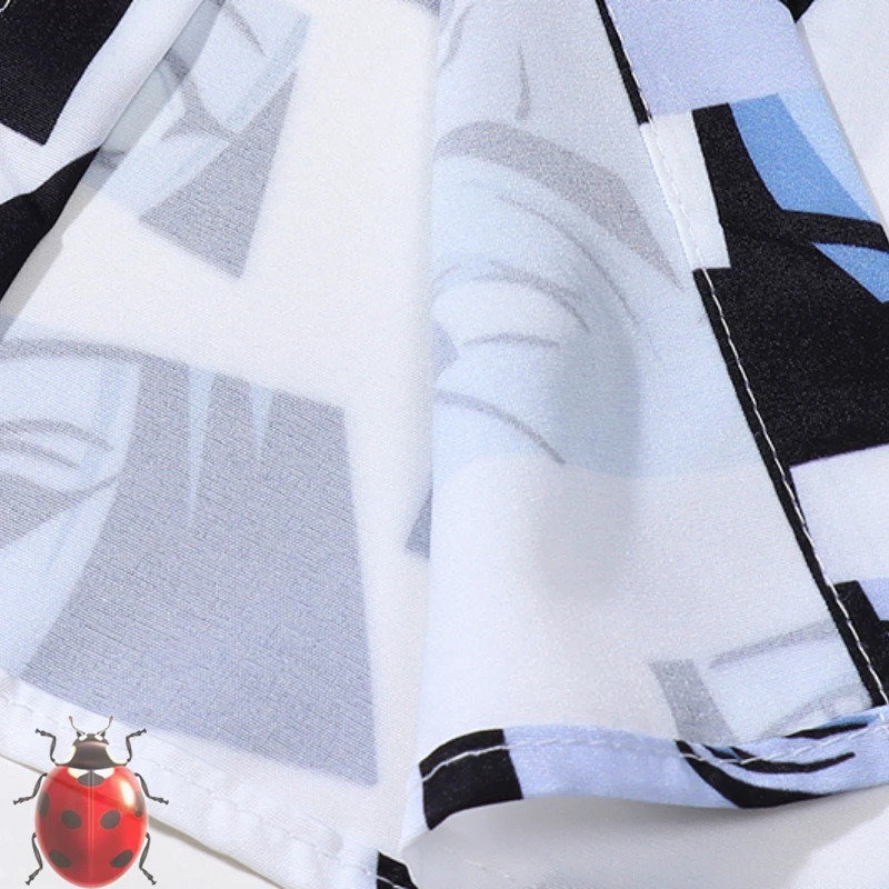 Hip Hop Full Girls Face Print Thin Hawaii Beach Short Shirt