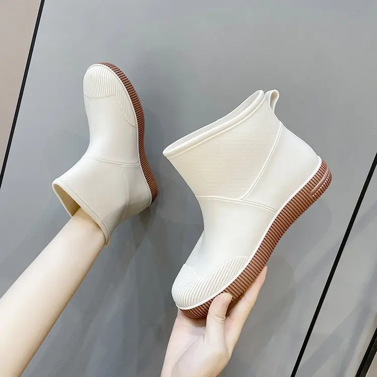 

Коллекция 2022 года, модные дождевые сапоги, женская дизайнерская Всесезонная водонепроницаемая обувь, верхняя одежда, резиновая обувь, водя...