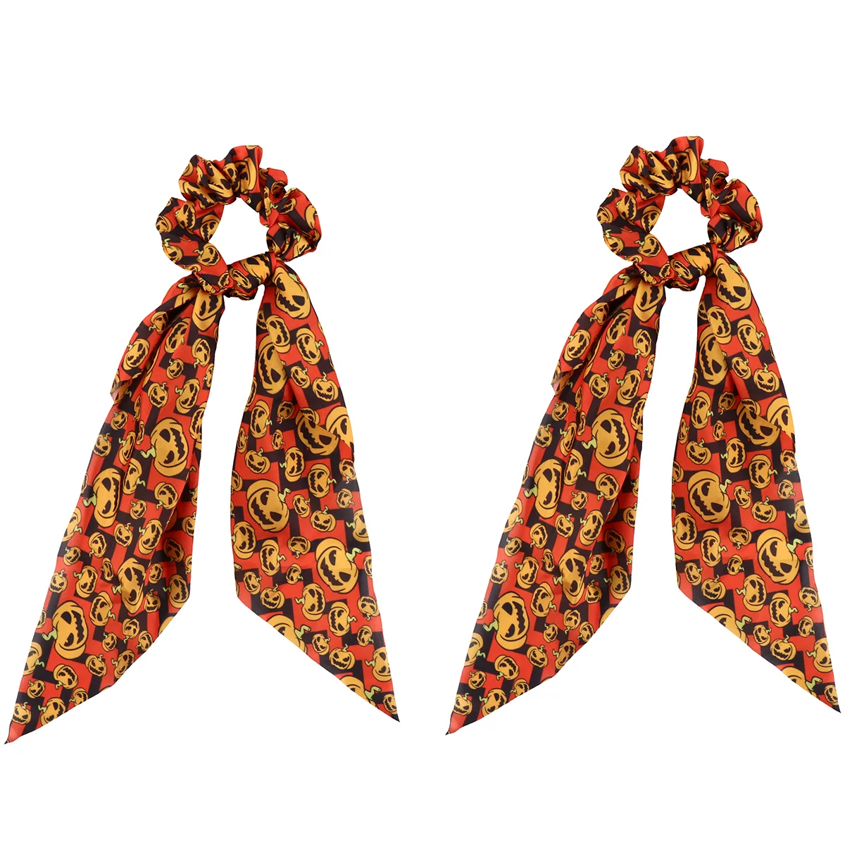 

2Pcs Scrunchies Hair Scarf Pumpkin Bow Ribbon Hair Scrunchies Elastic Hair Ties Ponytail Holder for