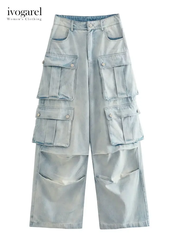 

Ivogarel Mid-Rise Cargo Jeans: Relaxed Fit, Wide Leg,y2k Style, Versatile Women's Pants for Fashionable Looks, Trafza 2023