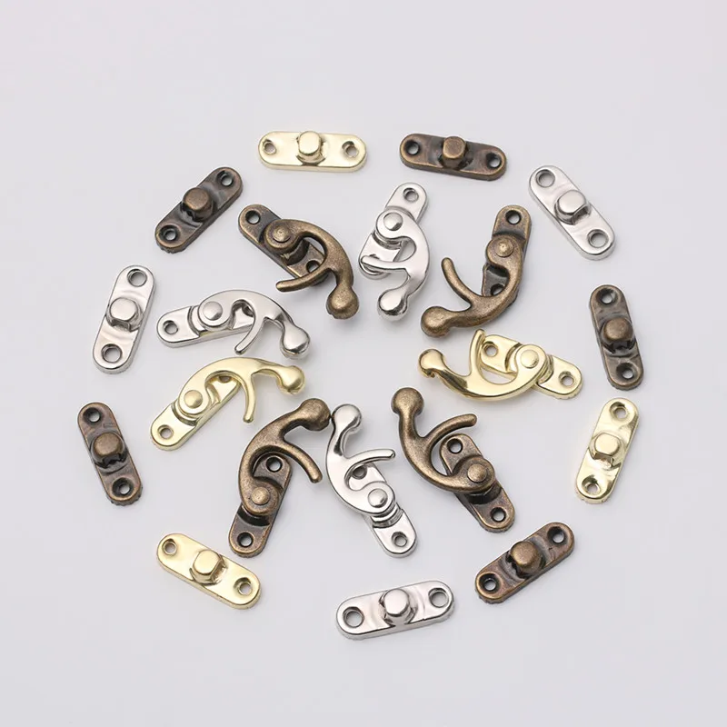 10PCS/Bag Vintage Metal Hardware Furniture Wooden Box Leather Bag Decorative Latch Clasps Lock Padlock Hasp With Screws - купить по