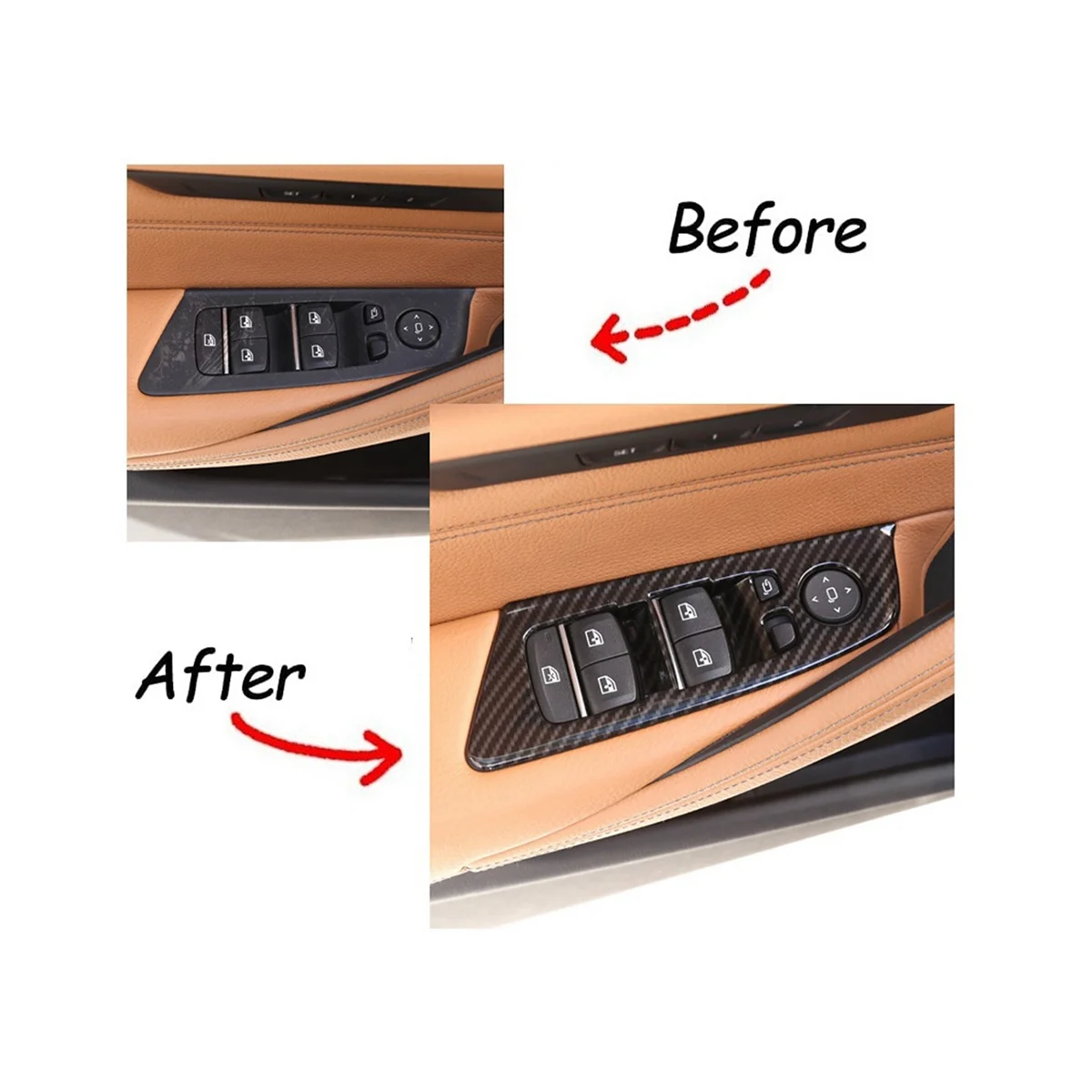 4 шт. наклейки на кнопки стеклоподъемника автомобиля BMW 5 серии G30 2018-2022