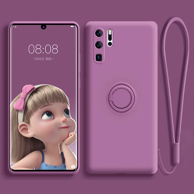 

Soft Silicone Case For Huawei P30 P20 P40 Pro Mate 20 P50 Honor 20 P20Pro P30 Pro P40 Pro Mate20 Covers With Ring Holder Stand