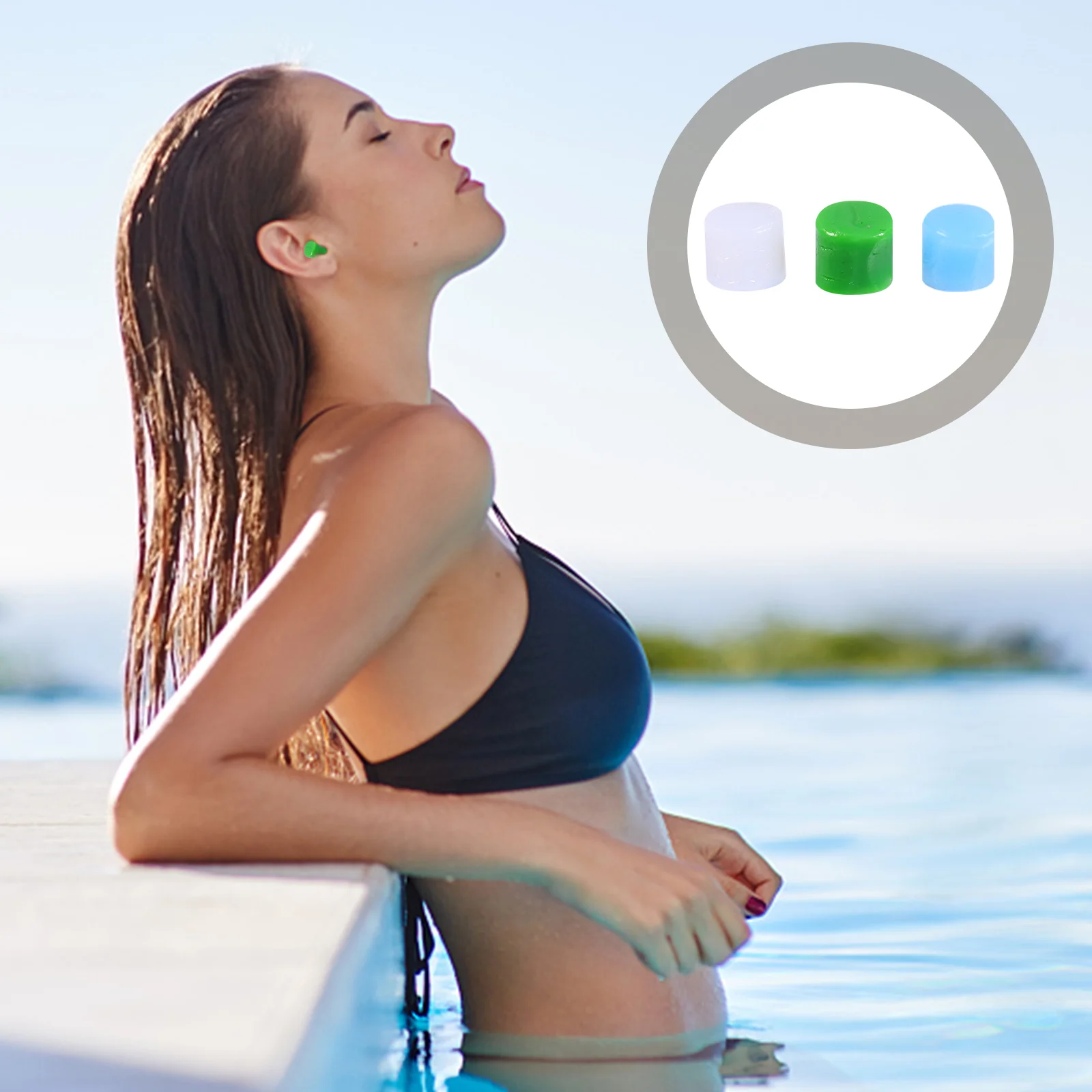 

24 Pairs Silicone Earplugs Durable Practical Learning Waterproof Tab Silica Gel Buds Travel for Sleep