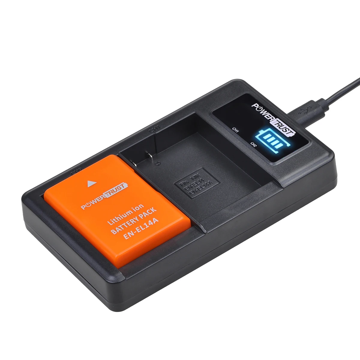 Фото Аккумулятор PowerTrust EN-EL14 EN EL14A ENEL14A ENEL14 для Nikon P7800, P7100, MH-24, D3100, D3200, D3400, D5500, D5200, D5300 №2