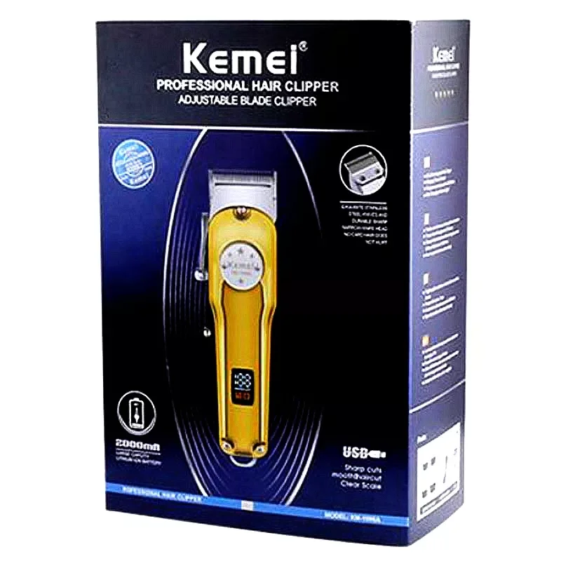 Original kemei full metal professional hair clipper electric beard hair trimmer for men rechargeable hair cut machine 10W enlarge