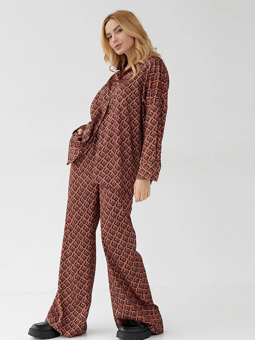 Женская пижама с принтом Marthaqiqi ночная рубашка длинным рукавом и отложным