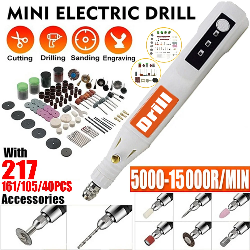 Cordless Grinder Electric Drill Rotary Tool 3-Speed Adjustab