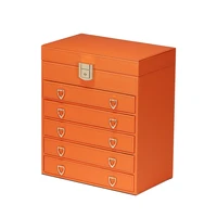 luxury multi layer jewelry storage box organizer large capacity jewelry storage box organizer for girl with lock genuine leather
