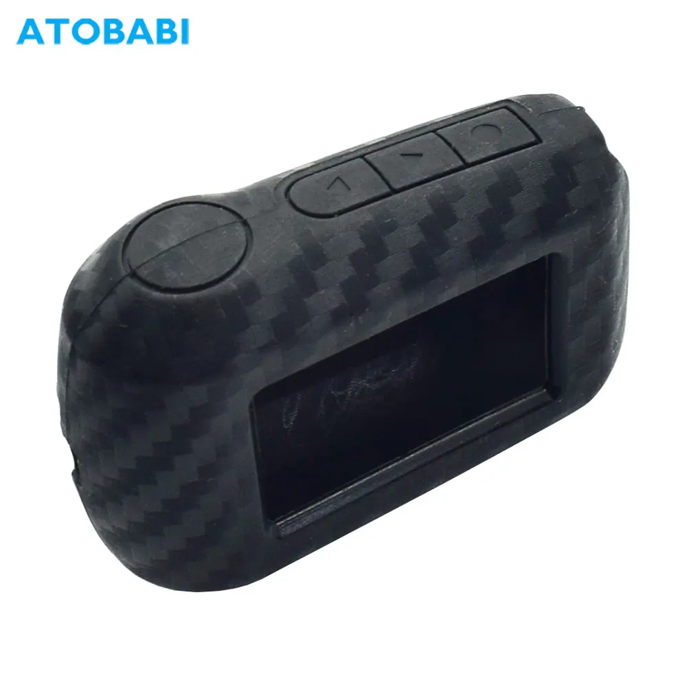 

Carbon Fiber Style Rubber Key Case Skin For Starline A92 A64 A95 T94 V63 V62 A62 A94 Two Way Car Alarm LCD Remote Silicone Cover