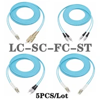 5pcs fibre optical om3 10 gigabit optical fiber jumper lc lc fc sc st multimode dual core optical fiber cable cord 2m 3m 10m 50m