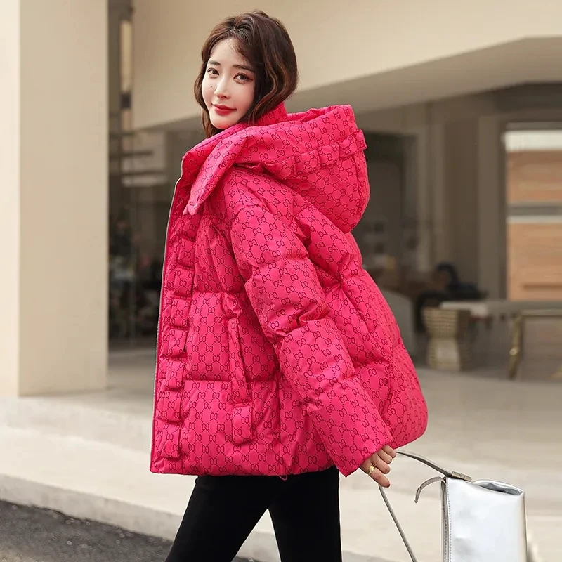 

Новое Женское зимнее пальто 2022 Корейская женская утепленная куртка с хлопковой подкладкой теплая верхняя одежда с капюшоном свободные кор...