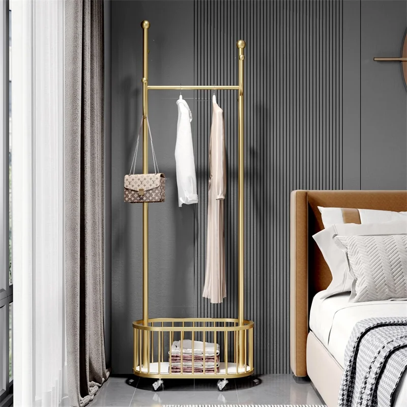 

Rectable Rail Clothes Rack Floor Balcony Basket Dormitorio Entrance Clothes Saving Heavy Mobile Para Casa Furniture WWH100YH