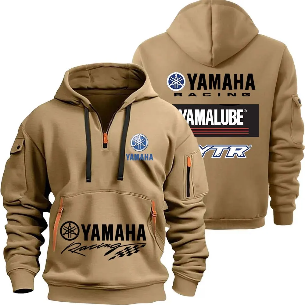 Фото Yamaha YamaLube логотип мотоциклетная гоночная команда мужская толстовка с капюшоном на молнии весенняя мужская толстовка модный спортивный мужской пуловер одежда №4
