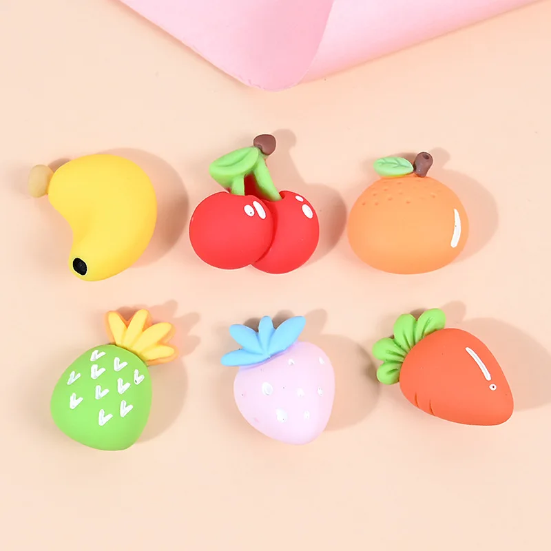 

10pcs Kawaii Cartoon Resin Fruits Series Flatback Charm Dollhouse Miniatures Cabochons Craft Material Diy Mini Figure Decoration