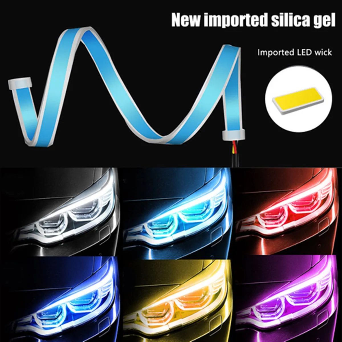 

2pcs Led DRL Daytime Running Lights Turn Signal DRL Led Strip Car Light Accessories Brake Side Lights Headlights For Auto