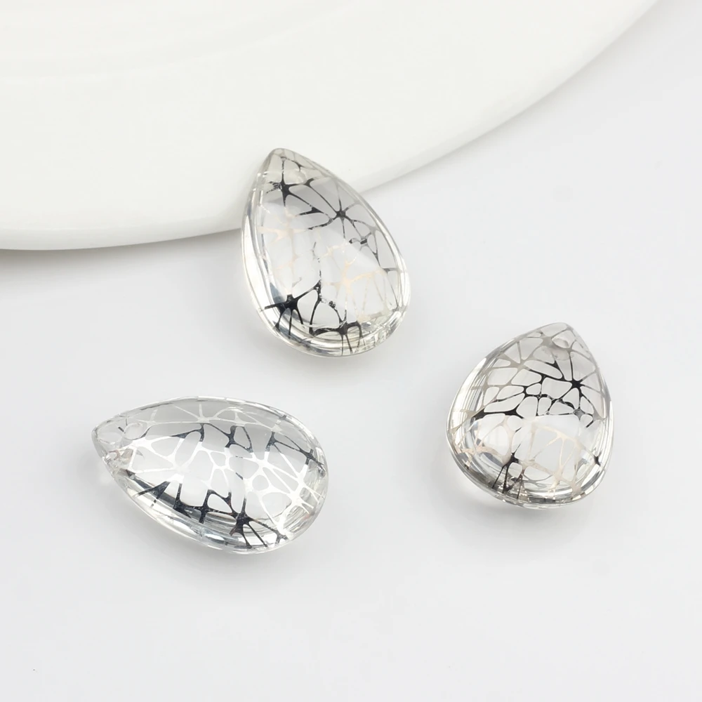 

Creative Transparent Water Drop Glass Loose Beads 10pcs/lot For DIY Fashion Necklace Jewelry Making Finding Accessories