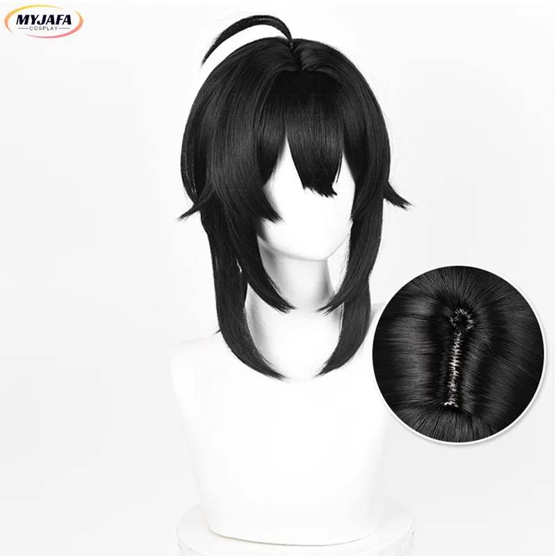 Парик Грейс Ховард для косплея аниме длинный черный с косичкой парик