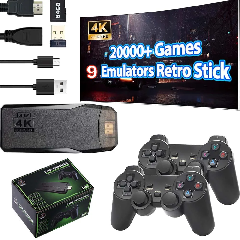 Беспроводная игровая консоль в стиле ретро со встроенными 20000 + классическими