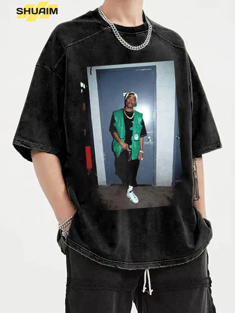 

Футболка мужская оверсайз в стиле хип-хоп, с коротким рукавом