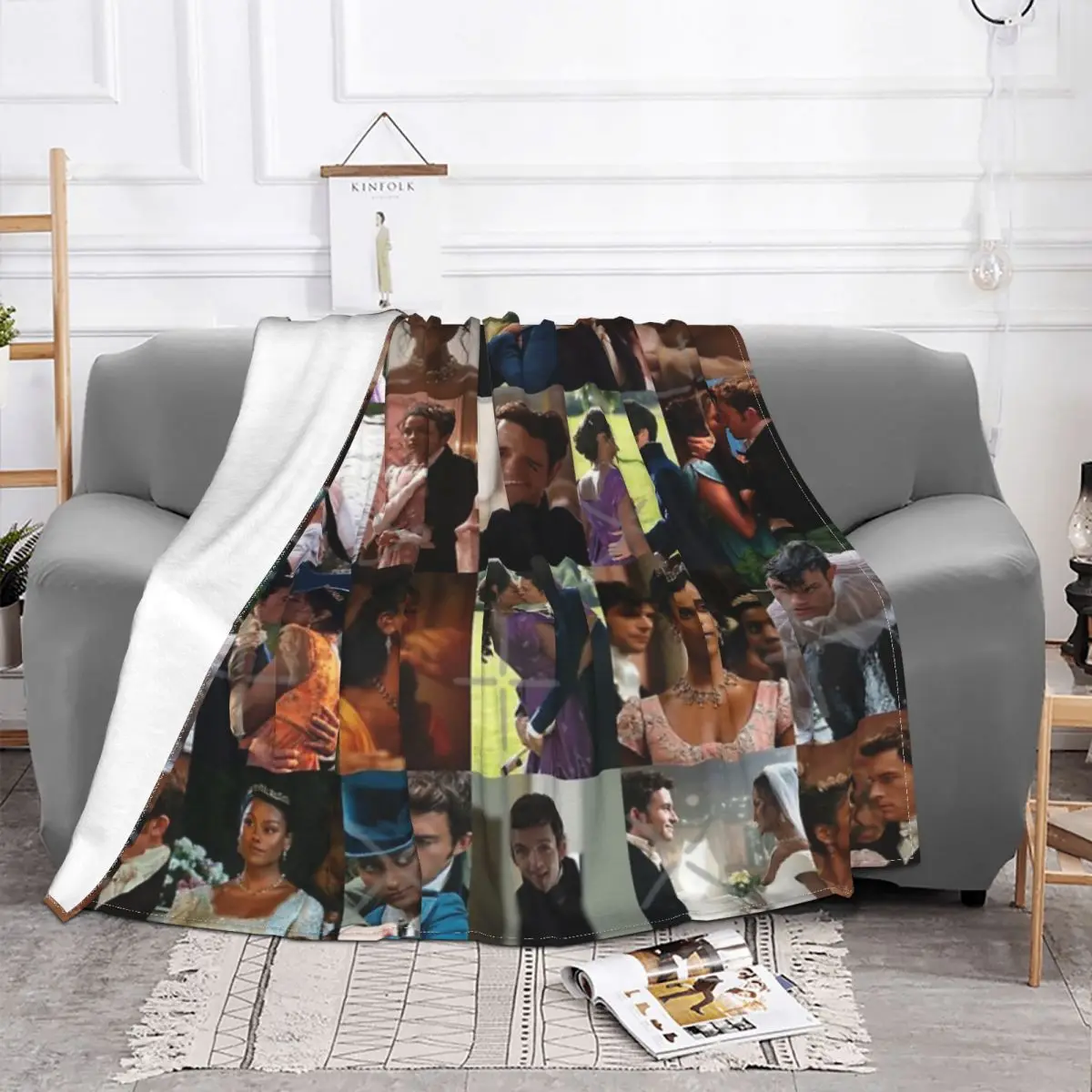 Покрывало на кровать с плюшевой подстилкой изображением Джонатана Бэйли и