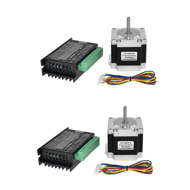 2X Nema 23 23HS5628 Stepper Motor 57 Motor 2.8A With TB6600 Stepper Motor Driver NEMA17 23 For CNC And 3D Printer Part 2X Nema 23 23HS5628 Stepper Motor 57 Motor 2.8A With TB6600 Stepper Motor Driver NEMA17 23 For CNC And 3D Printer Part