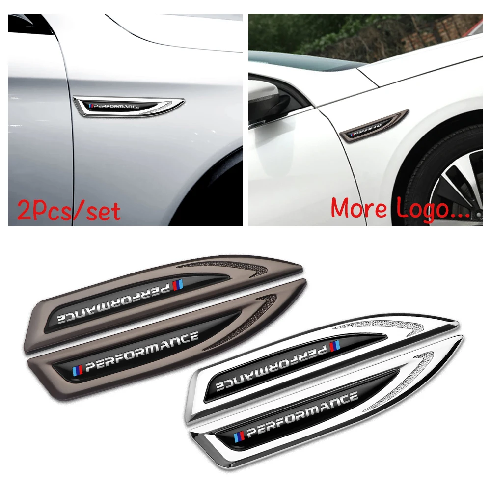 

2Pcs Car Decoration Metal Body Blade Side Fender Custom Logo Accessories For Bmw M Performance X1 X3 X5 X6 E46 E39 E90 E36 F46