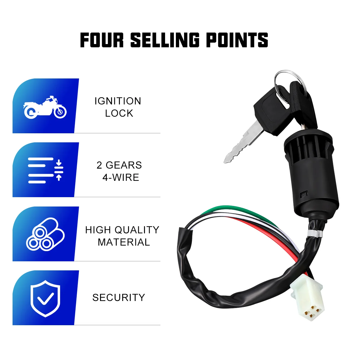 WINOMO Цилиндр замка зажигания Ключи стартера для вездеходов Мотоциклы