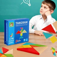 tangram jigsaw puzzle childrens wooden educational toys primary school teaching set shapes geometric teaching resources puzzles