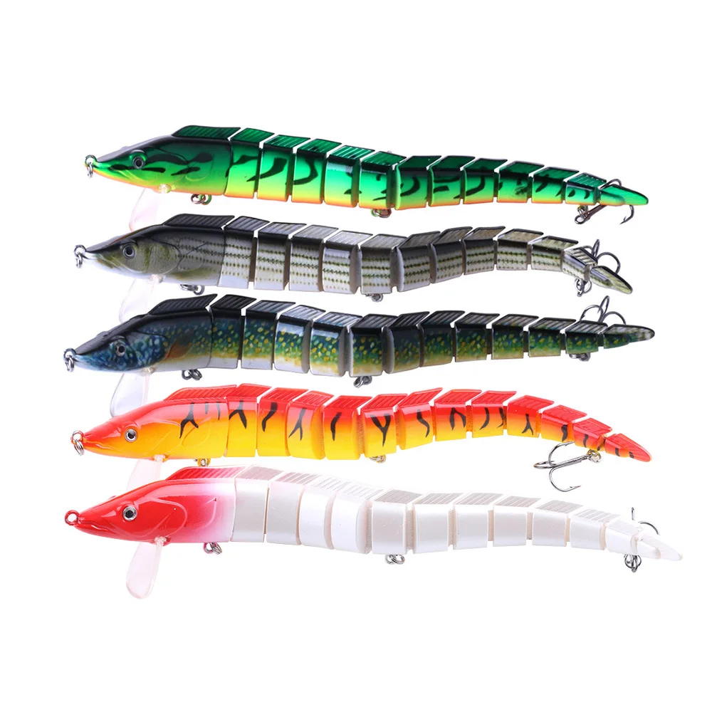 

ALASICKA 1 Pcs 23cm 46g 13 Segment Multi Jointed Minnow Artificial Hard Bait Bend Vatalion Whopper Plopper Pike Fishing Tackle