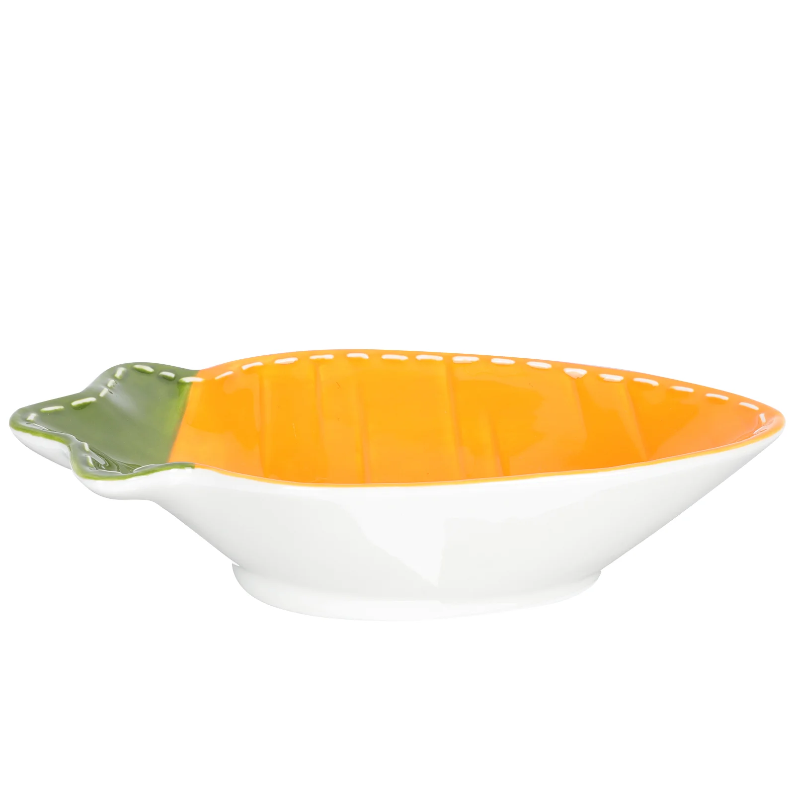 

Carrot Shape Ceramic Dish Ceramic Snack Dish Fruit Dish Plate Storage Tray