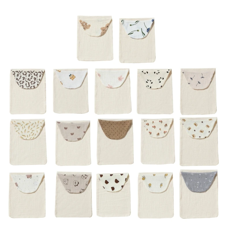 

2023 New 4 Layers Baby Sweat Towel Wash Cloth Newborn Infant Toddler Cotton Towel Wet Pad Perspiration Absorption Baby Supplies