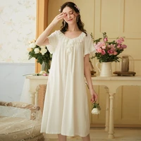 roseheart women homewear white cotton sexy sleepwear lace night dress nightwear nightgown sleepwear homewear gown