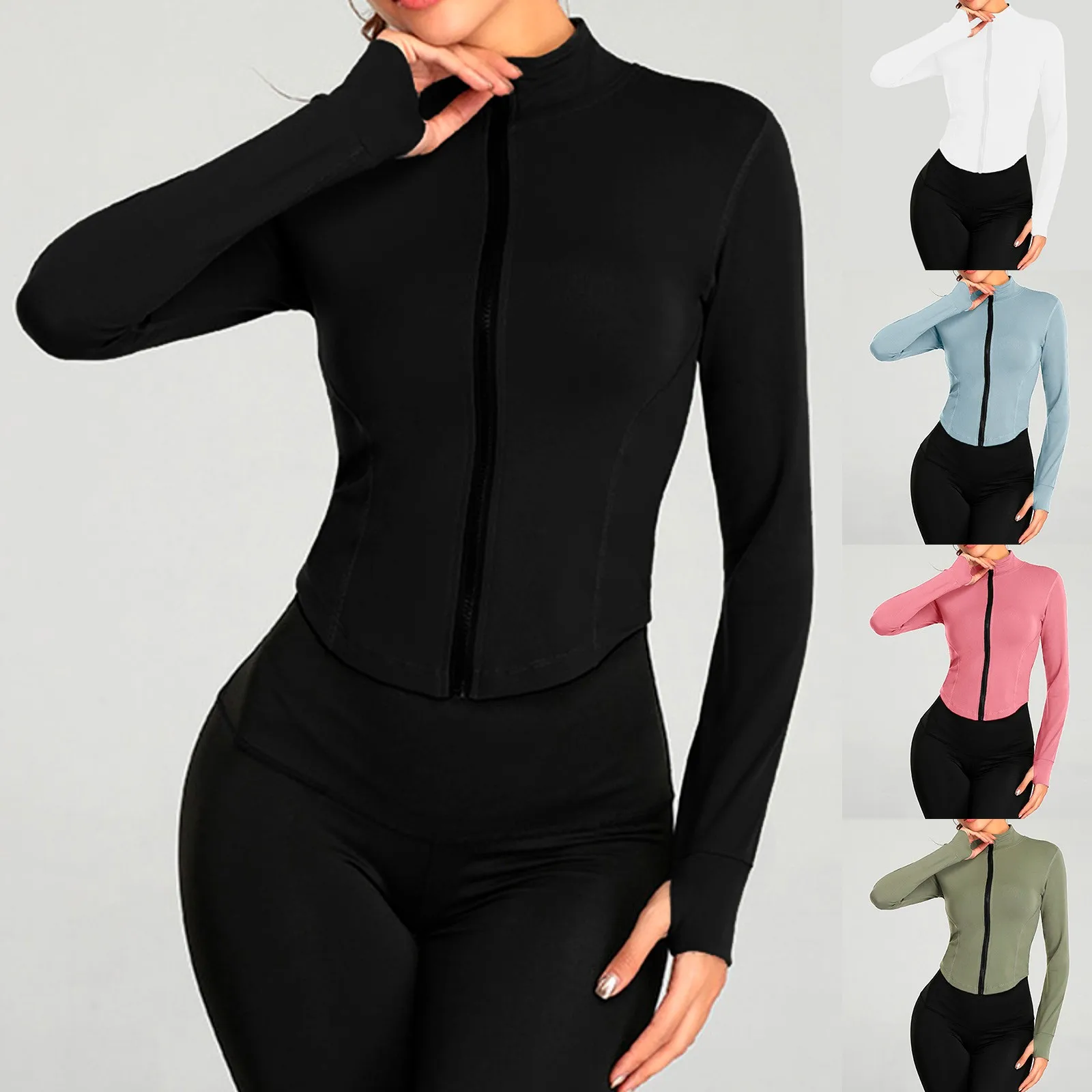 Женская Осенняя куртка Полная Спортивная одежда на молнии открытое пальто для