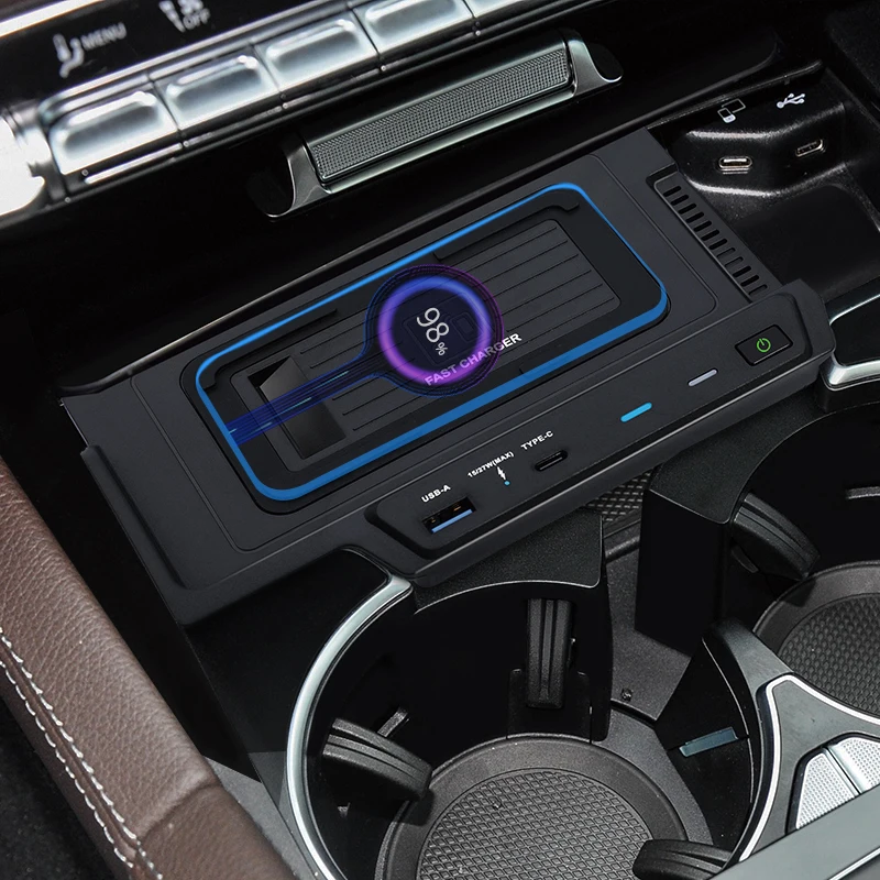 Беспроводное зарядное устройство 15 Вт для Mercedes Benz gle w167 c167 V167 gls x167 400d 350/amg 450 2022 QI USB