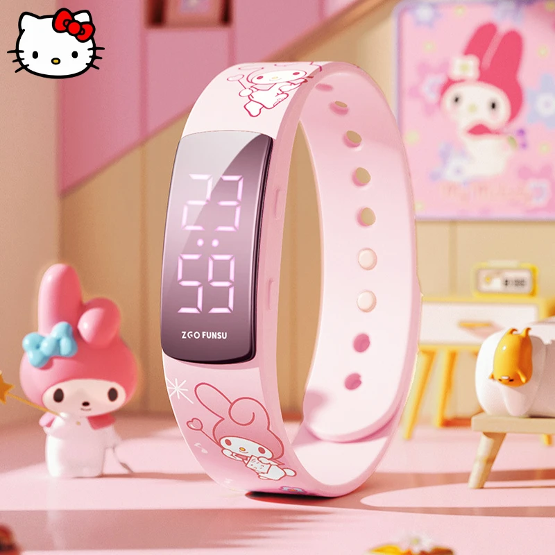 

Kawaii Sanrio MyMelody Watch Cute Anime LED Luminous Fashion Waterproof Watch Student Girls Smart Sports Leisure Bracelet Gift