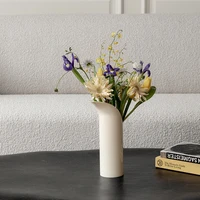 White Acrylic Vase Decoration Home Design Small Cylinder Vase for Dried Flowers Interior Flowerpot Vasos Plantas Home Decor