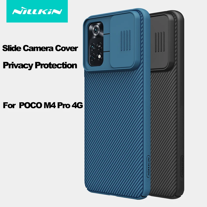 

For POCO M4 Pro 4G Case NILLKIN Texture Soft TPU Slide Camera Cover Protection Case For POCO M4 Pro 5G