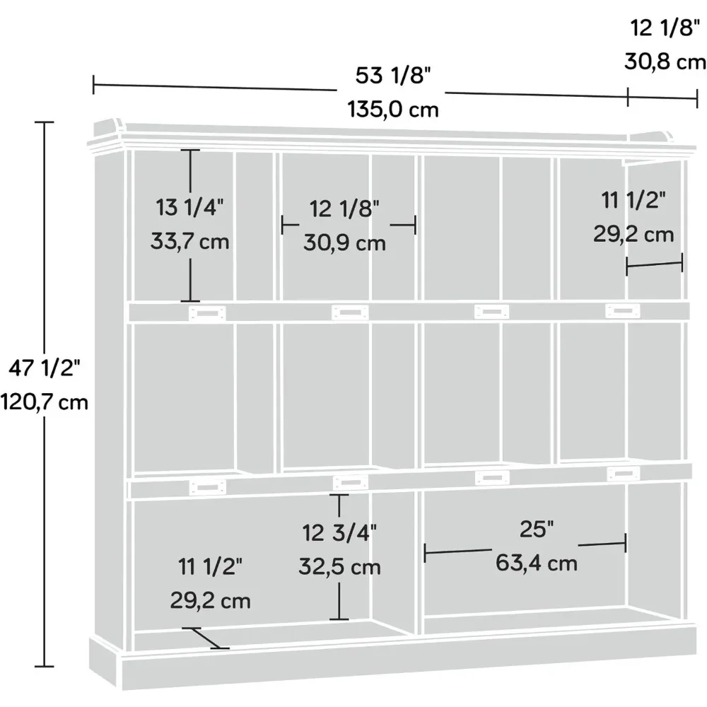 Книжный шкаф Barrister Lane Д: 53 15 x Ш: 12 13 В: 47 52 дюйма отделка белыми досками
