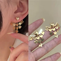 2022 front and back type two wear love earrings female fashion niche temperament hundred match heart shaped fine jewelry gift