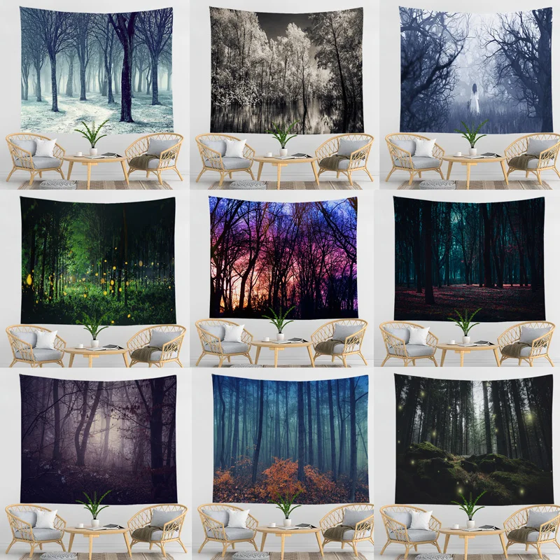 

Landscape Scenery Tapestry Hippie Forest Wall Bohemian Decoration Bedroom Dormitory