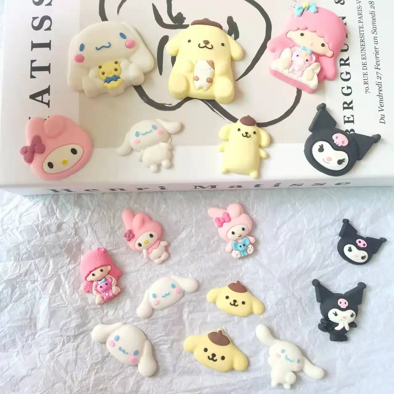 

Mini My Melody Kuromi Patch Cartoon Anime Mobile Phone Shell Case DIY Handmake Patch Cup Storage Box Hair Accessories Decoration