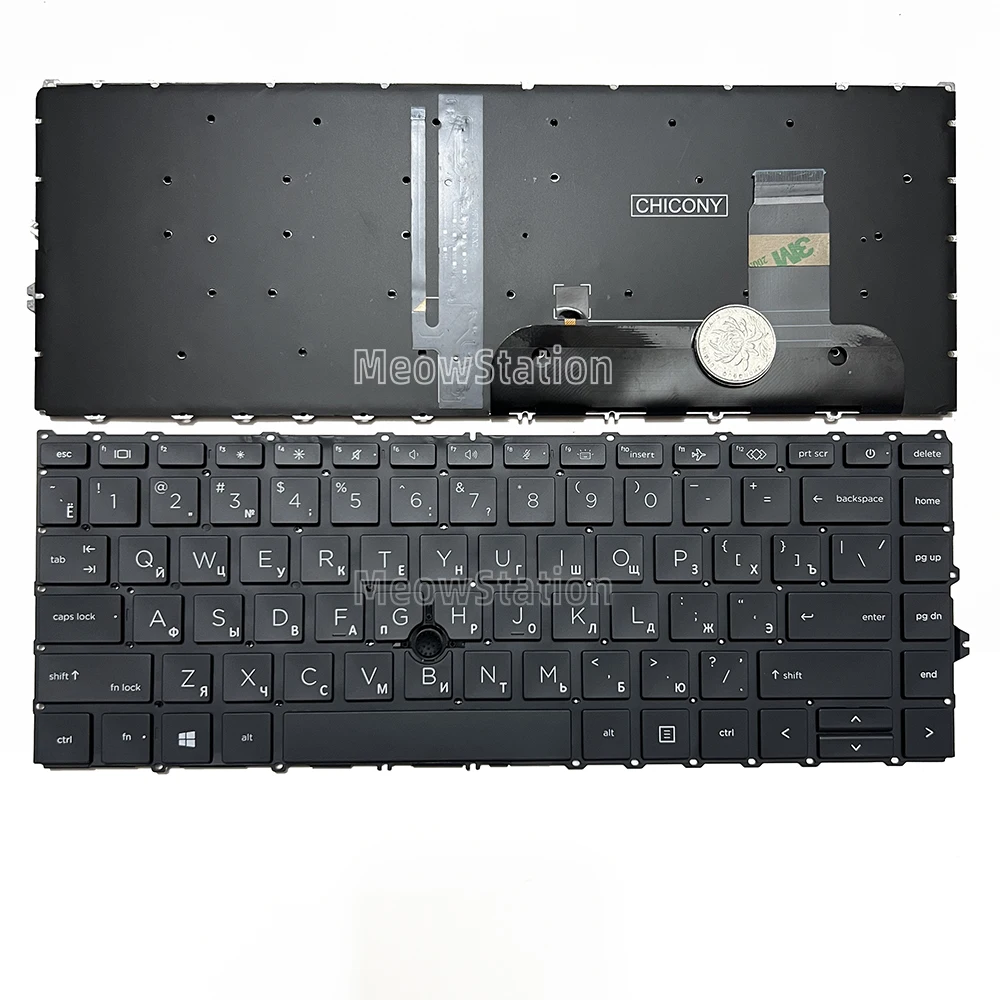 Русскаяиспанская клавиатура со светодиодной подсветкой для HP ZBook Firefly 14 G7 G8,EliteBook 845 G7,840 G8,840 G7,745 G8,745 G7 (art.: 3920d0d5261cc) - 3920d0d5261cc