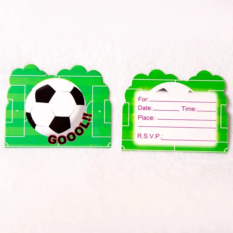 Пригласительный билет для детей белый футбол вечеринка свадебная