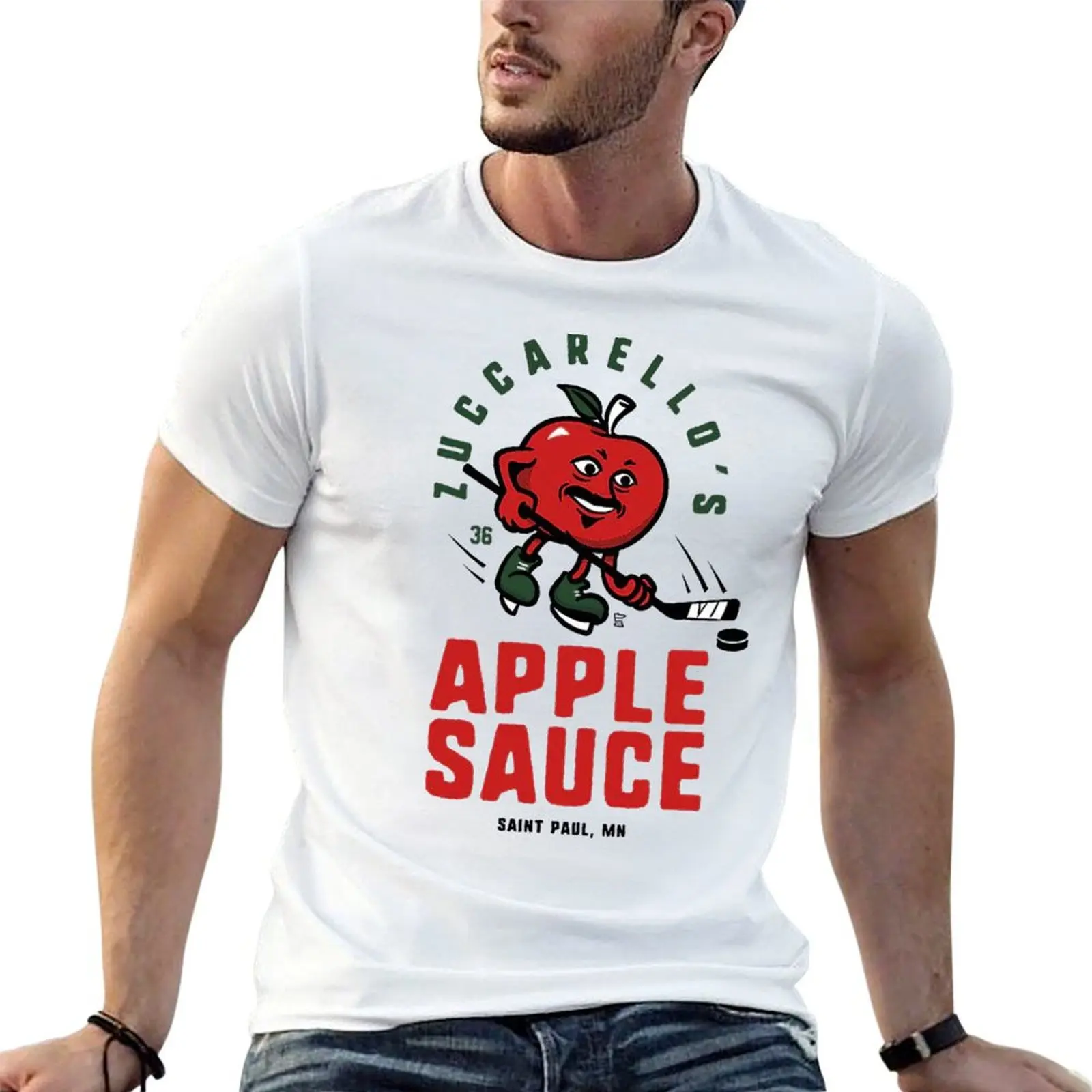 Фото Футболка Zuccarello Applesauce, дизайнерские мужские футболки, мужские футболки с графическим рисунком аниме, мужская футболка №1