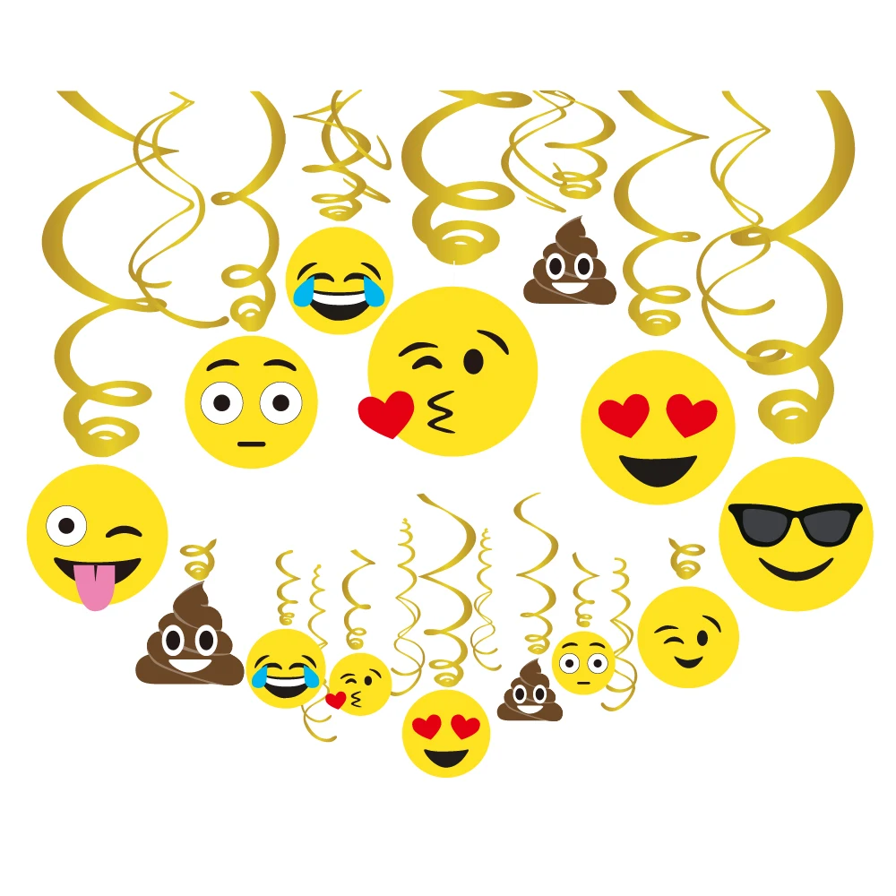 

30pcs/set Kids Funny Facial Expression Birthday Party Ceiling Hanging Swirls Spirals Backdrops Baby Shower Party Decorations