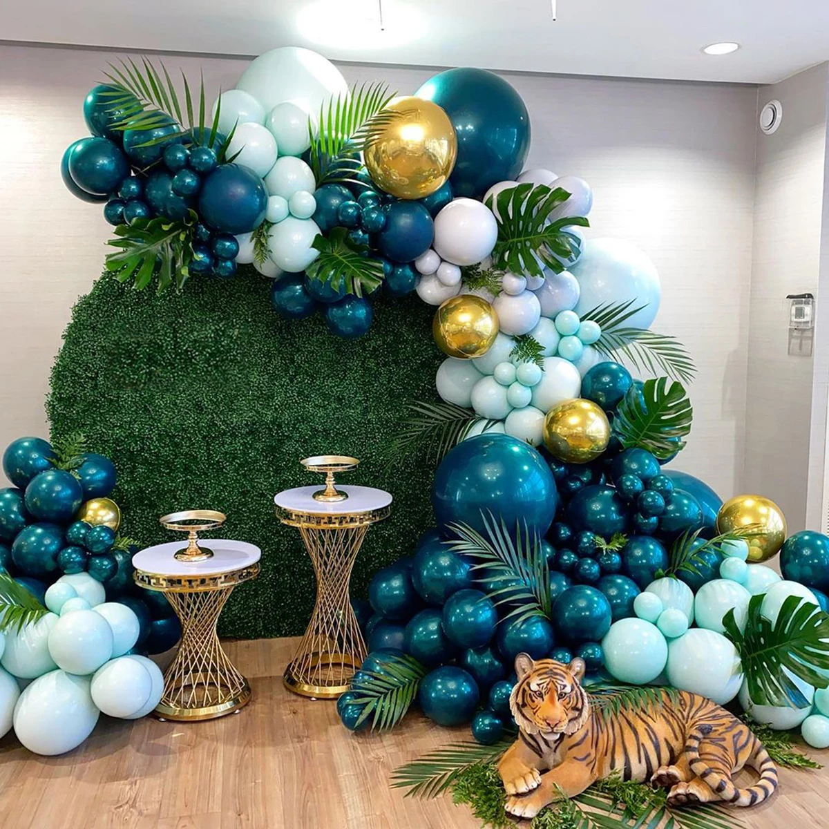 

Teal Birthday Blloon Garland Baby Shower Globos Birthday Party Decor for Kids Foil Balloons Ballon Wedding Jungle Birthday Decor