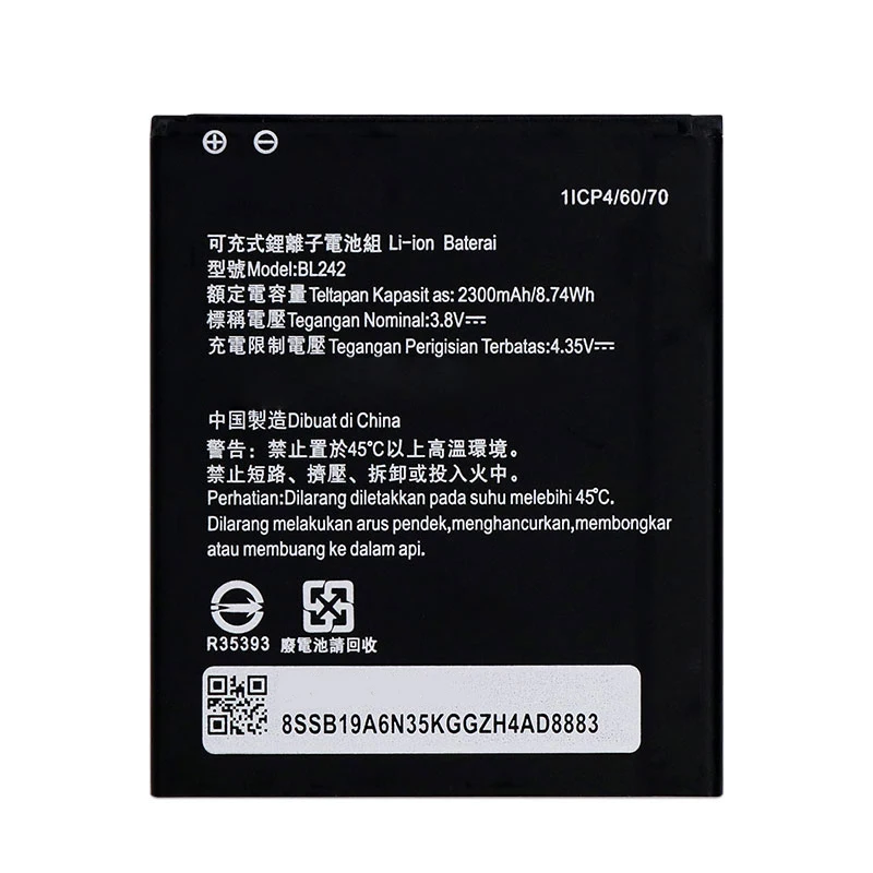 Аккумулятор BL 242 BL242 для Lenovo K3 K30-T A3580 A6000 A3860 A3900 A6010 Plus аккумулятор 2300 мАч 2 шт. |