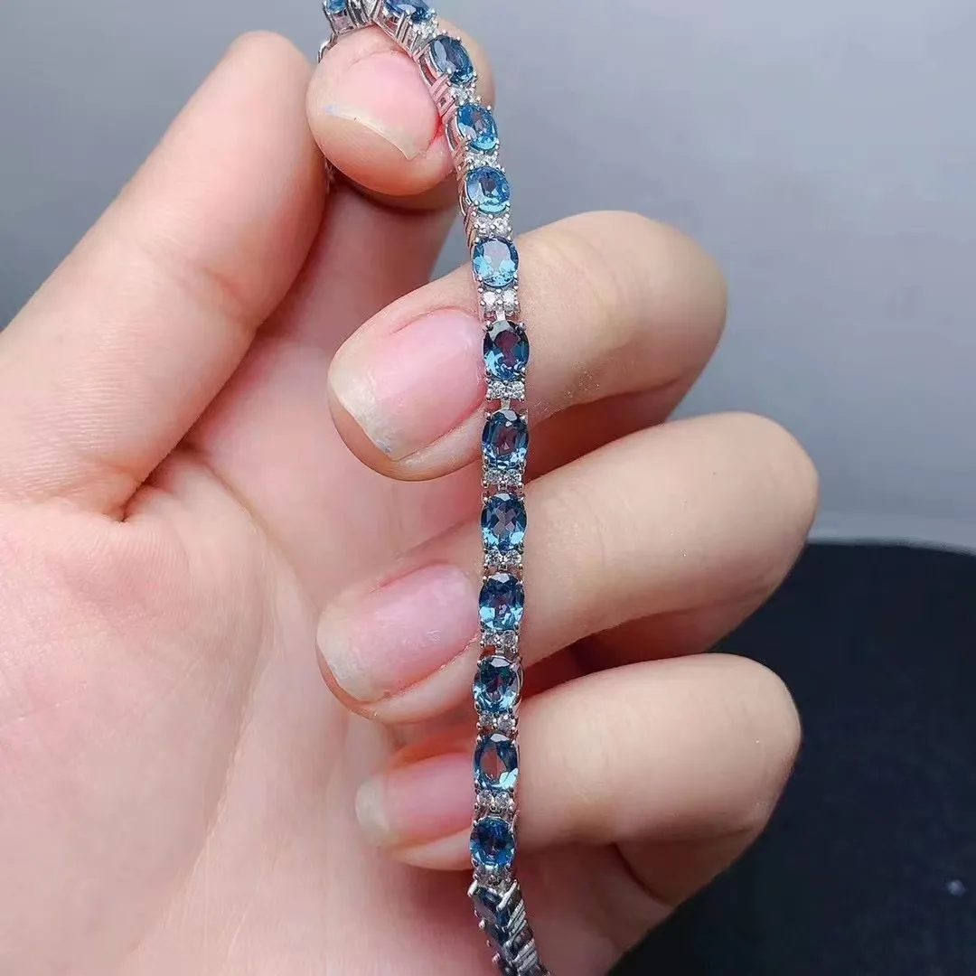 

Серебряный инкрустированный фиреколор 925 пробы, простой подарок на день Святого Валентина, женский браслет TBB89