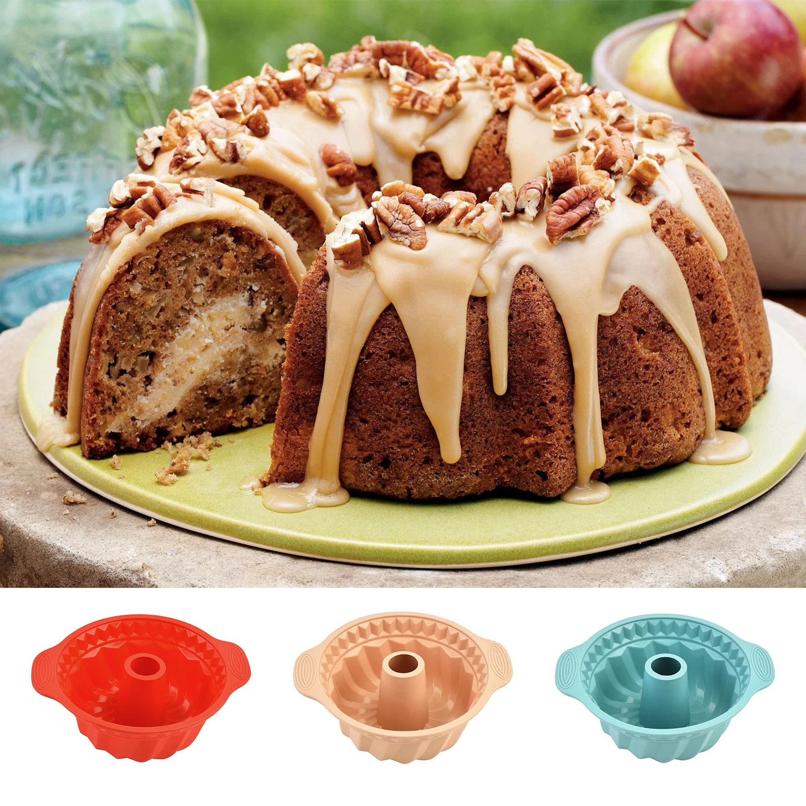 

Silicone Mould Pastry Chiffon Cake Mold Round Shape Bundt Bread Bakeware DIY Cake Decorating Baking Pan Mousse Dessert Tray Tool